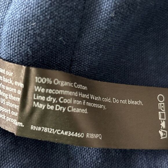 EILEEN FISHER XS Kimono Jacket Blue Organic Cotton Geometric Made in India - Picture 10 of 11